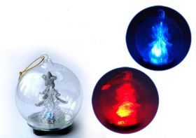 Сувенир LED  Ёлочка в шаре 7см стекло