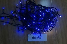 Э/гирлянда 100911 шнур 140л синий LED 12,6м черный провод в/к 502963