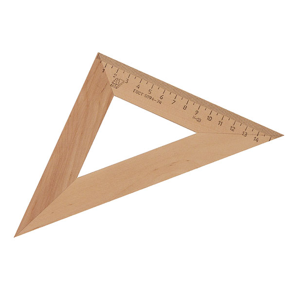 Треугольник 16см деревянный С16 45гр