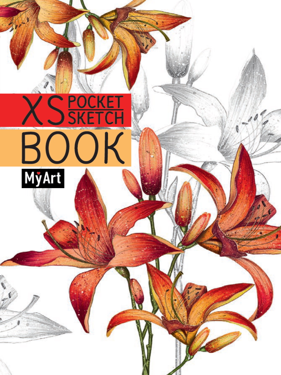 Скетчбук 48-8365 Лилии 48 листов MyArt. XS Pocket