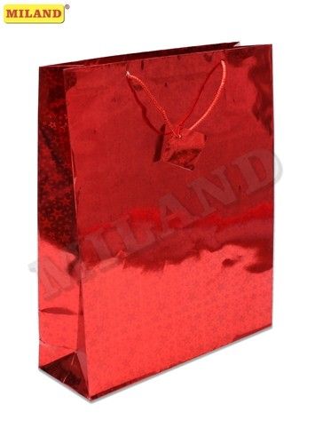 Пакет подарочный ПП-8397 "Красные звезды"  XL-голография Миленд