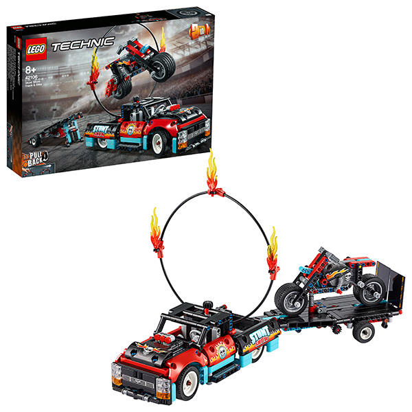 LEGO Technic 42106 Конструктор ЛЕГО Техник Шоу трюков на грузовиках и мотоциклах - Омск 