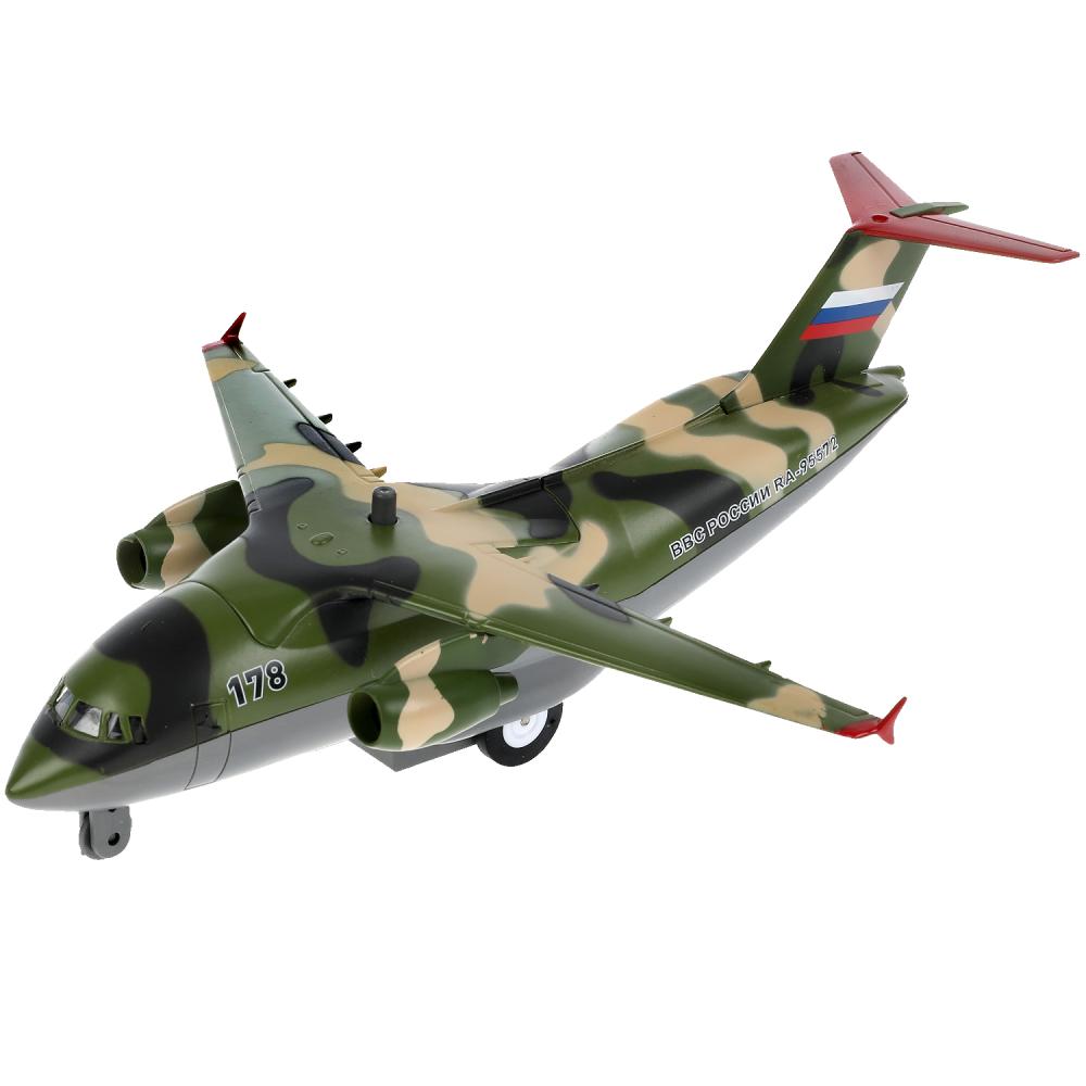 Самолет PLANE-20SLMIL-GN Военно-транспортный металл 20см свет, звук ТМ Технопарк - Пермь 