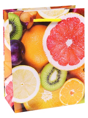 Пакет подарочный ПКП-6325 Яркие фрукты 18*23*8см (M) Миленд - Чебоксары 
