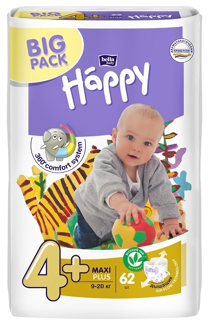 Подгузники Bella Baby Happy Maxi Plus a62 - Уфа 