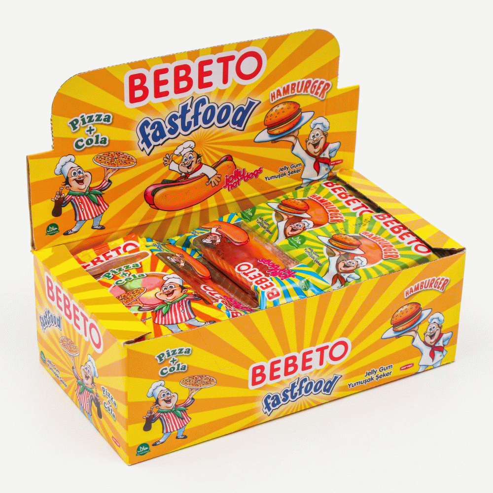 Bebeto Жевательный мармелад 16014618 Fast Food 3 вкуса 30гр - Елабуга 