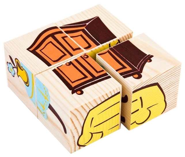 Кубики деревянные 3333-5 Мебель 4шт Томик - Чебоксары 