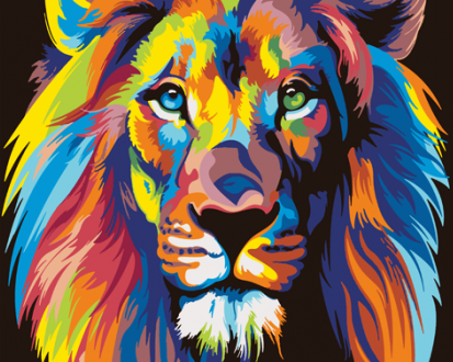 Картина "Радужный лев" рисование по номерам 50*40см КН5040001 - Саранск 