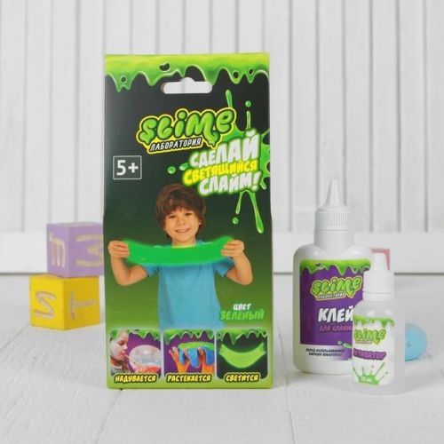 Набор малый SS100-4 Слайм для мальчиков "Лаборатория" 100гр зеленый ТМ Slime