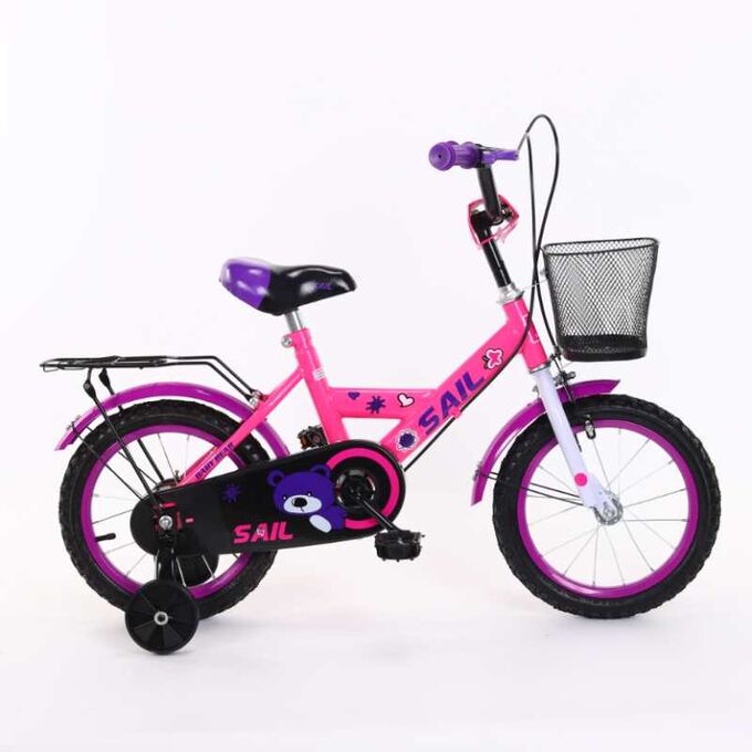 Велосипед 16 розовый Sail HD-026 (1/2) с корзинкой и багажником - Волгоград 