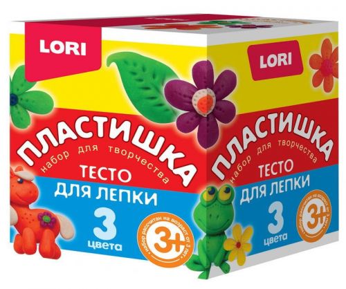 Тесто для лепки №16 Тдл-019 "Пластишка" по 70гр 3 цвета ТМ Лори