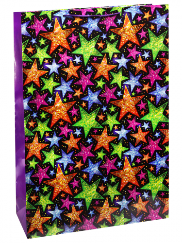 Пакет подарочный ПКП-6777 Яркие звезды глянец Миленд