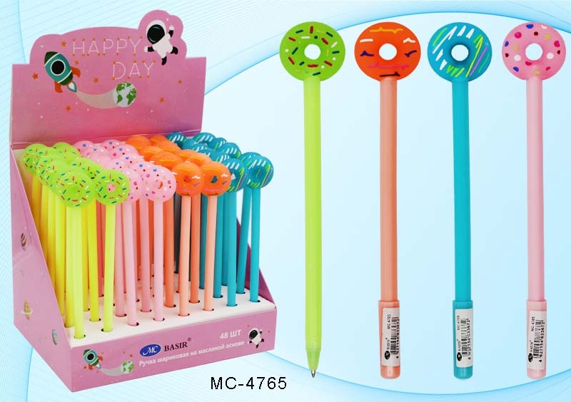 Ручка МС-4765 шариковая Пончик с чернилами на масляной основе детская