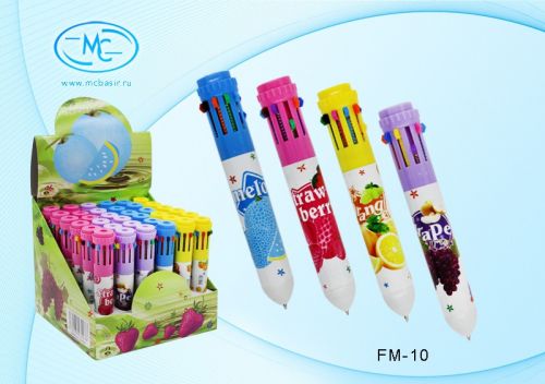 Ручка автомат FM-10 шариковая 10-ти цветная - Тамбов 