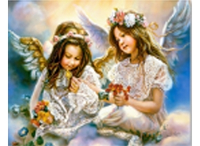 Рисование по дереву Два ангелочка по номерам 40х50см AWD079 - Уральск 