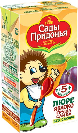 Пюре 125г яблоко-груша-слива 18 Сады Придонья - Омск 