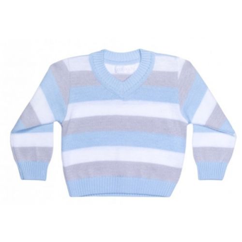 Джемпер (пуловер) 02235 детский "Брейк" 24  голубой/серый/белый - Москва 
