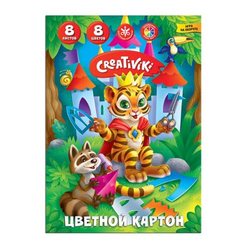 Картон цв. 8л 8цв КЦ8Л9ЦКР 164106 Creativiki - Москва 