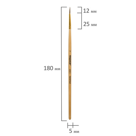Кисть белка №1 круглая 200815 Пифагор - Ижевск 