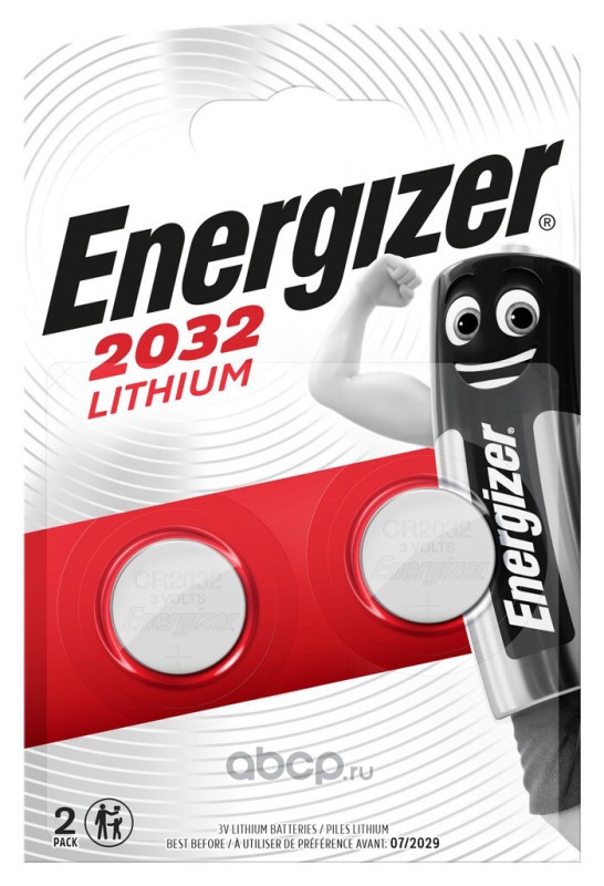 Батарейка CR 2032 литиевая Е301021403 Energizer 2*BL 3V (10) - Уральск 