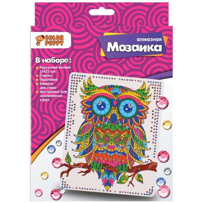 Алмазная мозаика 70019 Сова 17*21см ТМ Color Puppy - Саратов 