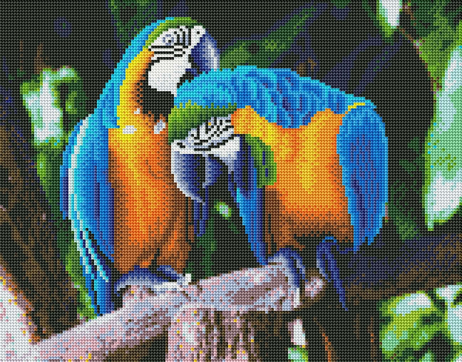 Алмазная мозаика АС4073 Попугаи в джунглях 40х50см 30 цветов - Йошкар-Ола 