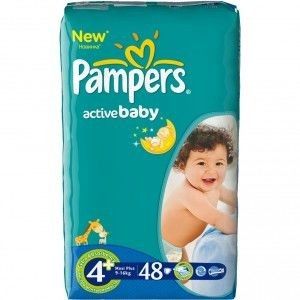 PAMPERS Подгузники Active Baby-Dry Maxi Plus (9-16 кг) Экономичная Упаковка 48 10% - Томск 