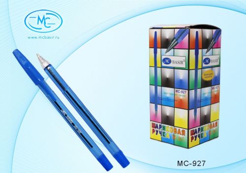 Ручка шарикова МС-927 металлический наконечник 1/50 полупрозрачный - Самара 