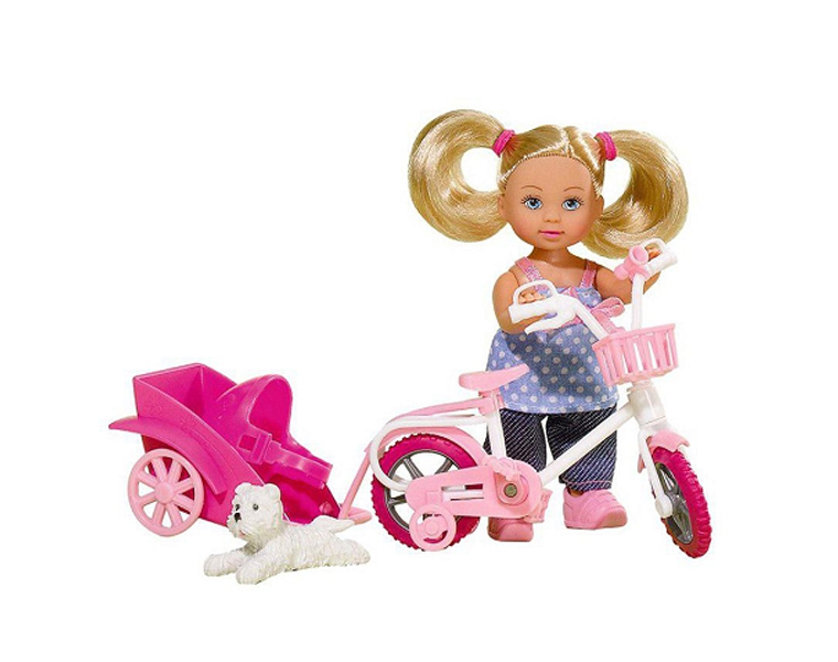 Кукла Еви 5730783029 на велосипеде с собачкой 12см Simba