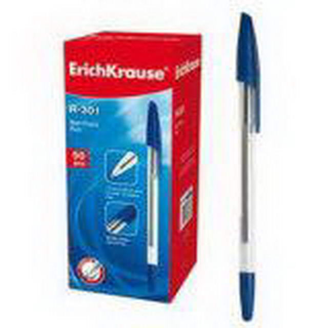 Ручка шар 1мм R-301 синяя корпус прозр Krause 924524 /Р/ - Саратов 