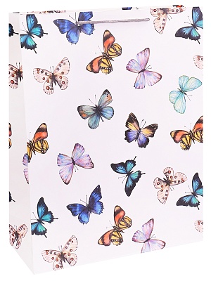 Пакет подарочный ПКП-2639 Разноцветные бабочки 31х42х12см - Нижнекамск 