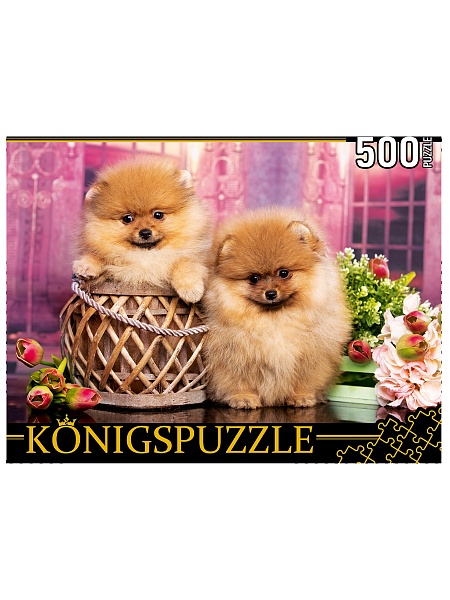 Пазл 500эл ШТК500-3578 Два померанских шпица Рыжий кот - Елабуга 