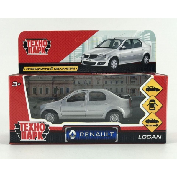 А/м LOGAN-SL металл RENAULT LOGAN 12см инерция серебристый ТМ Технопарк 278697