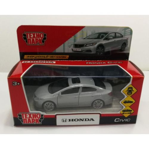 А/м 272308 Honda Civic серебристый металл 12см откр.двери инерция  ТМ Технопарк - Пенза 