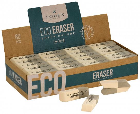 Ластик Lorex Eco Green Nature натуральный каучук серо-белый мягкий LXESECGS-GN - Киров 
