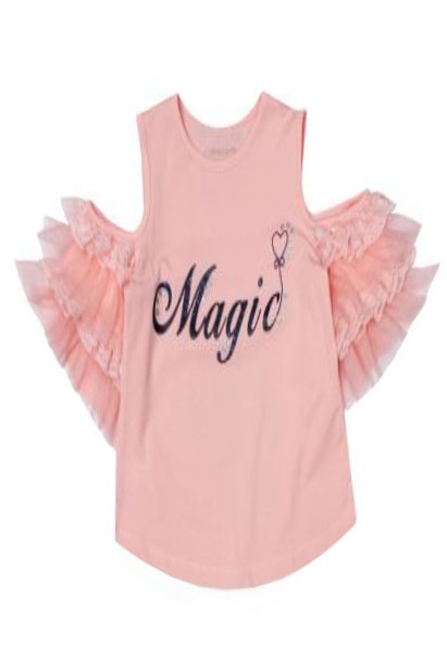 Блуза с гипюровыми рукавом Magic 11303 р. 110 цвет: нежно-розовый Турция - Елабуга 