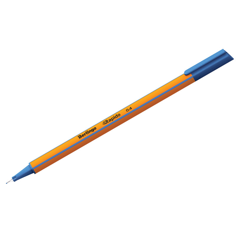 Ручка синяя 40101 капиллярная 0,4мм трехгранная Berlingo Rapido - Москва 