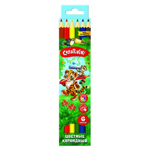 Карандаши цветные КЦ06КР шестигранные 6цв Creativiki - Йошкар-Ола 