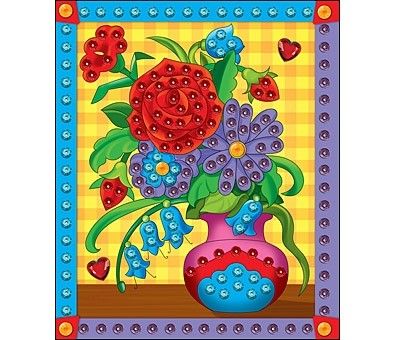 Мозаика из пайеток "Цветы" М-4344 формат А4  Рыжий кот - Пермь 