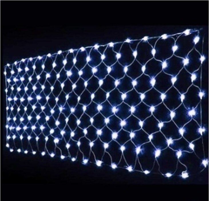 Электрическая гирлянда 040 "Сетка" белый свет LED размер 1,8*1,8м (дом) - Елабуга 