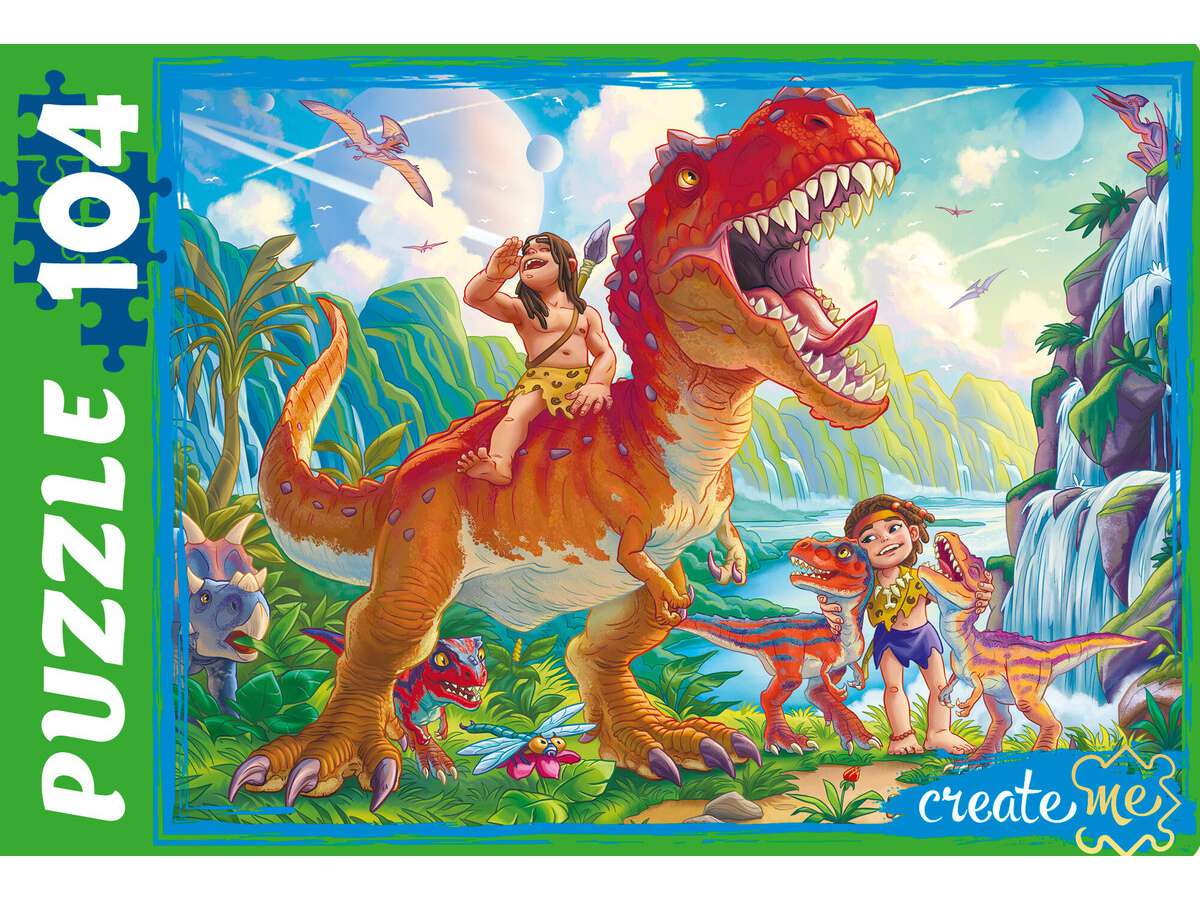 Пазлы 104эл П104-0775 Мир динозавров №40 Рыжий Кот - Чебоксары 