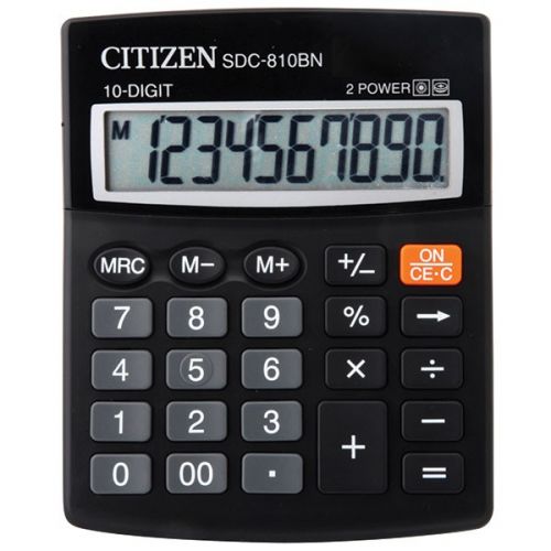 Калькулятор CITIZEN SDC810B 10 р черный бухгалтерский 013236 Р