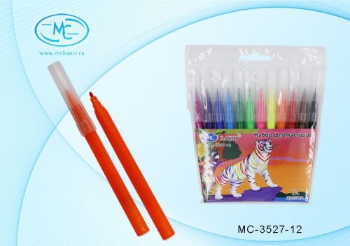 Набор фломастеров "Тигр" МС-3527-12 цветной корпус 12цветов - Самара 