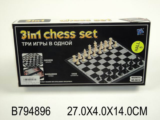 Набор 794896 шахматы, шашки, нарды 27см 3в1 Рыжий Кот - Омск 