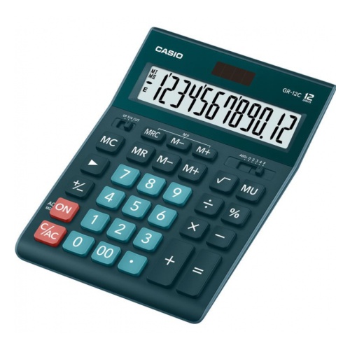 Калькулятор CASIO GR-12C-DG 12 разр. темно-зеленый бухгалтерский - Бугульма 
