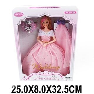 Кукла XD17-3 "Невеста" 29см в розовом платье 2шт шарнирная