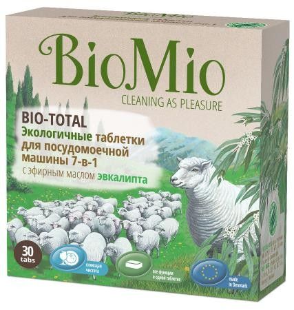 Таблетки 52134 д/посуд машины с маслом Эвкалипта 30шт Bio-total