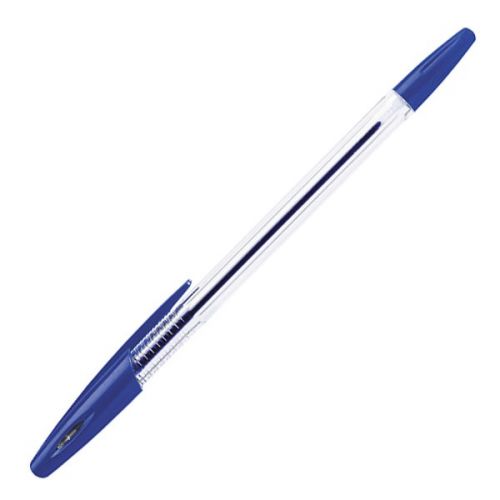 Ручка R-301 синяя, прозр корпус /Р/ - Томск 