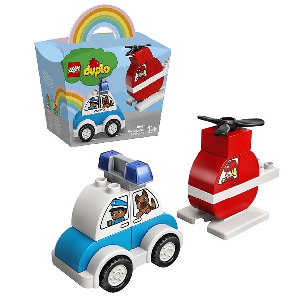 LEGO DUPLO 10957 Конструктор ЛЕГО Дупло Пожарный вертолет и полицейский автомобиль - Чебоксары 