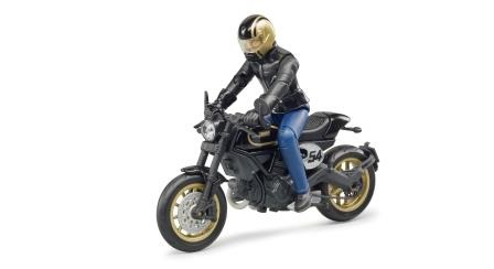 BRUDER 63-050 Мотоцикл Scrambler Ducati Cafe Racer с мотоциклистом - Казань 